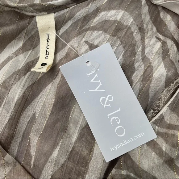 Tyche Long Sleeve Taupe Top NWT Bubble Sleeve T-6834 - Picture 5 of 7